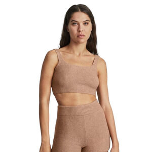 NWT! Everlane The Cozy Stretch Tank Crop Camel Top - Size Large